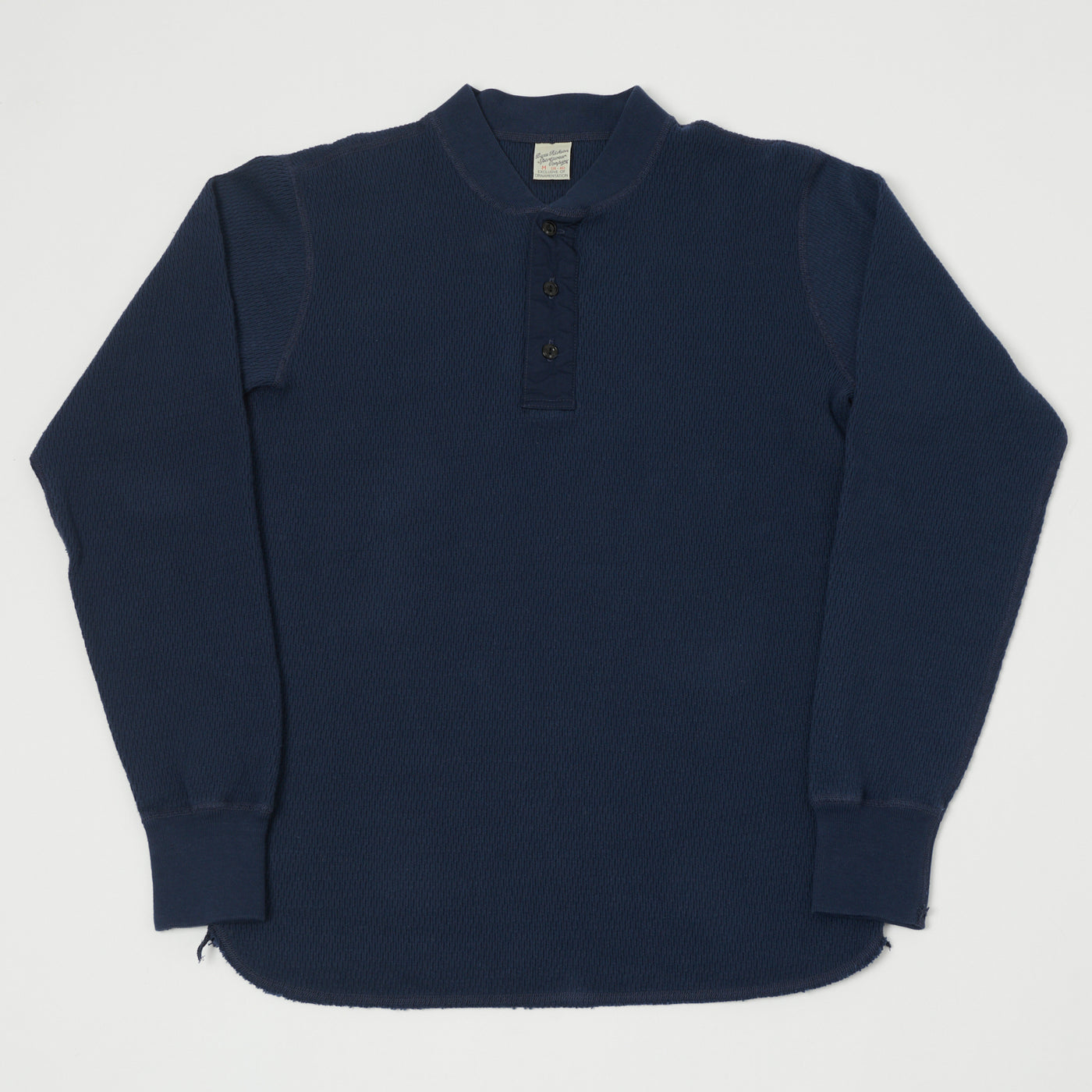 Buzz Rickson's Long Sleeve Thermal Henley - Navy