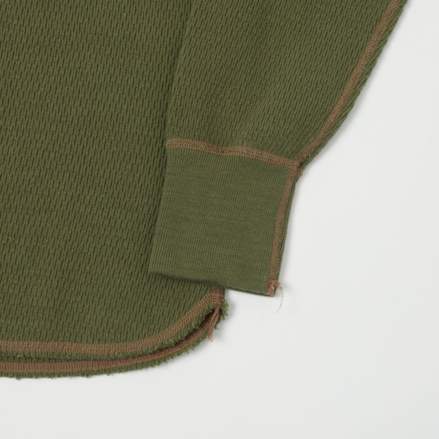 Buzz Rickson's Long Sleeve Thermal Henley - Olive