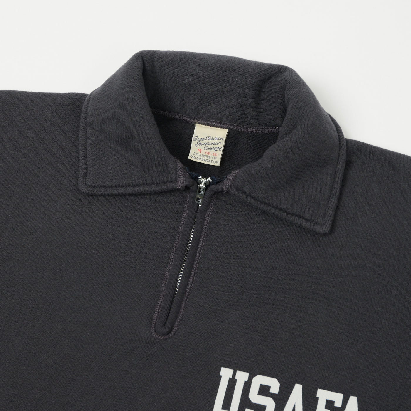 Buzz Rickson's U.S. Air Force Academy Half Zip Sweatshirt - Black