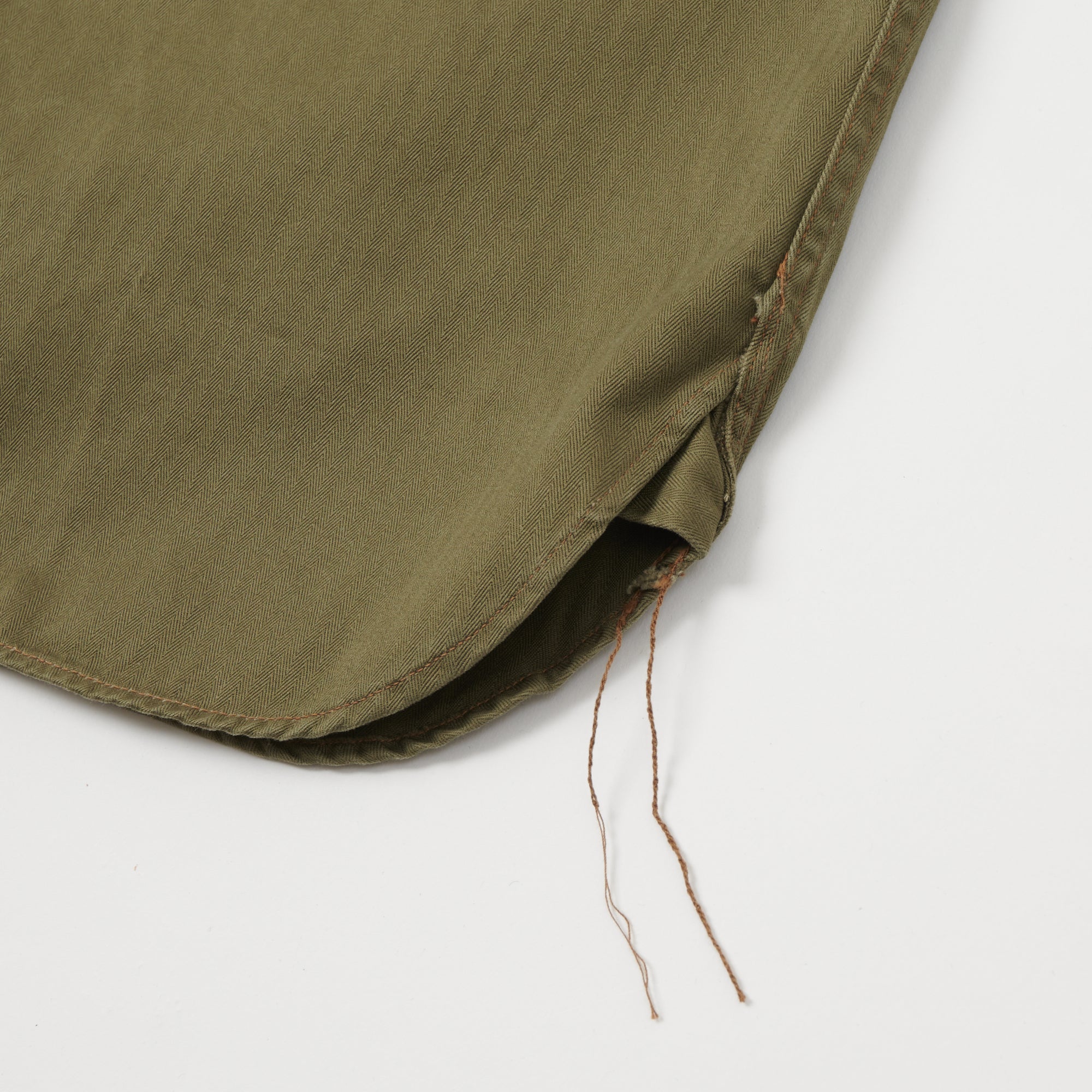 Buzz Rickson's Short Sleeve Herringbone Work Shirt - Olive