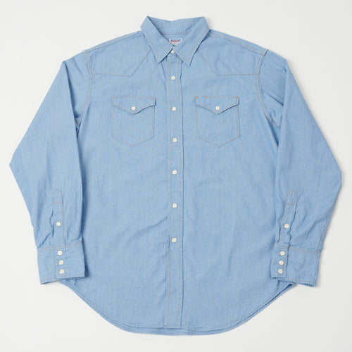 Dubbleworks Lot. 43001 Chambray Western Shirt - Sax Blue
