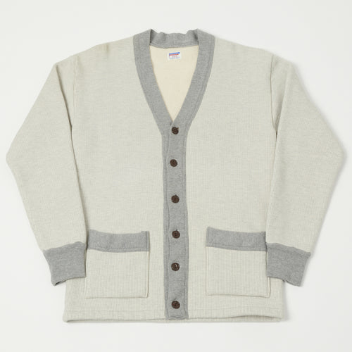 Dubbleworks Striped Sweat-Cardigan - Grey