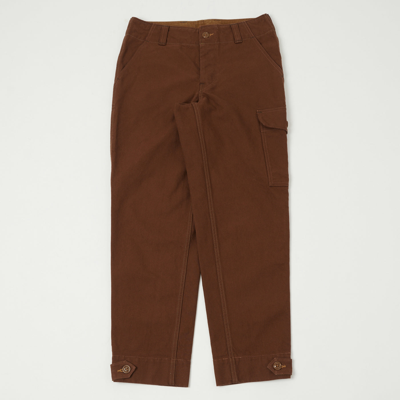 Freewheelers & Co Union Special Overalls  'Aviators' Trouser - Red Brown