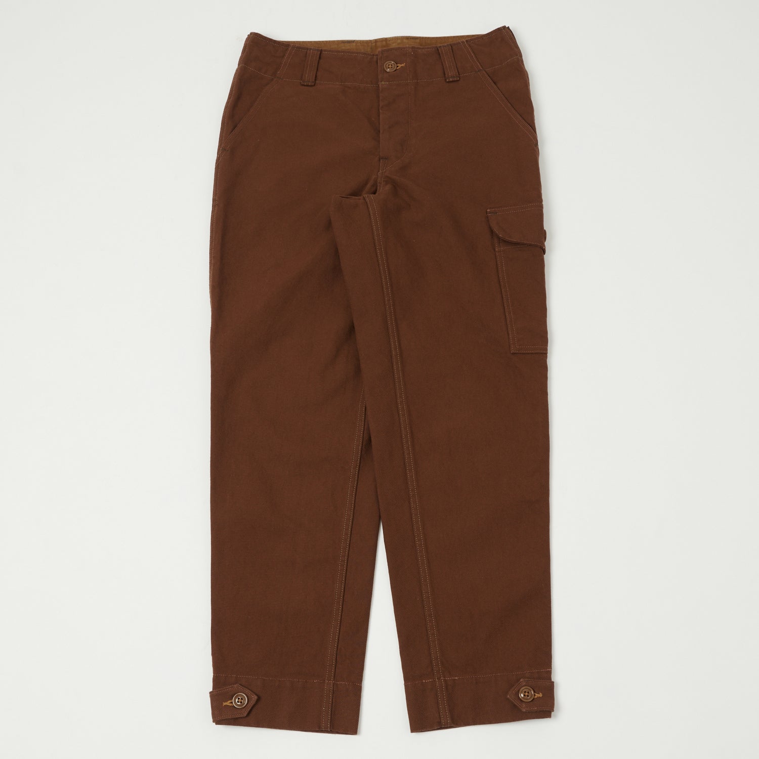 Freewheelers & Co Union Special Overalls  'Aviators' Trouser - Red Brown