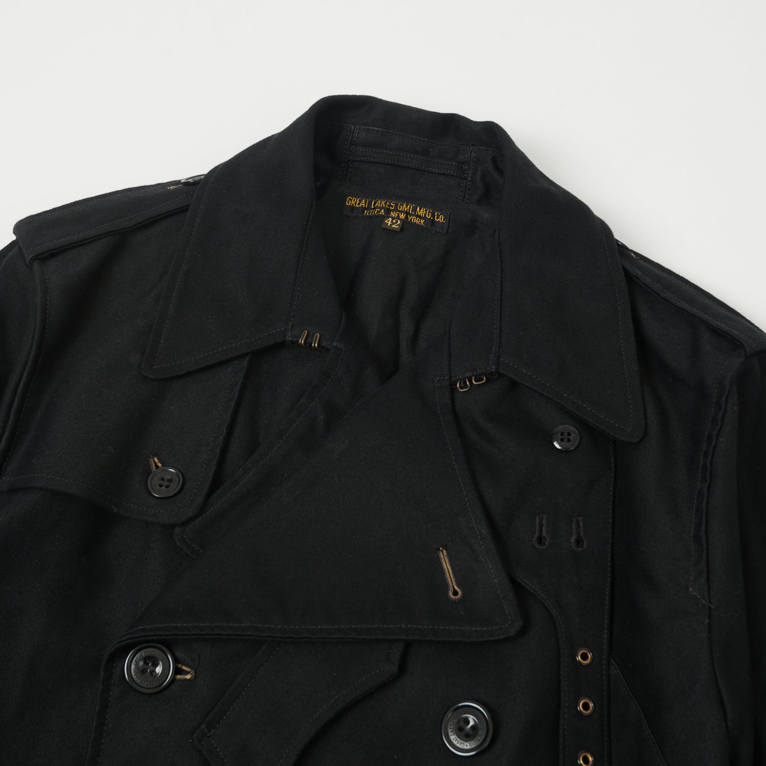 Freewheelers & Co Great Lakes 'Gifford' Trench Coat - Deep Black