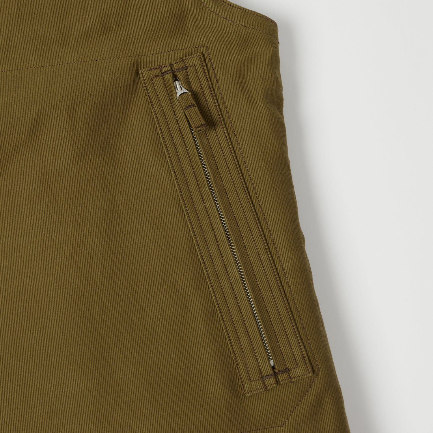 Freewheelers 2231007 ‘Winter Aviators’ Vest - Dark Khaki/Beige