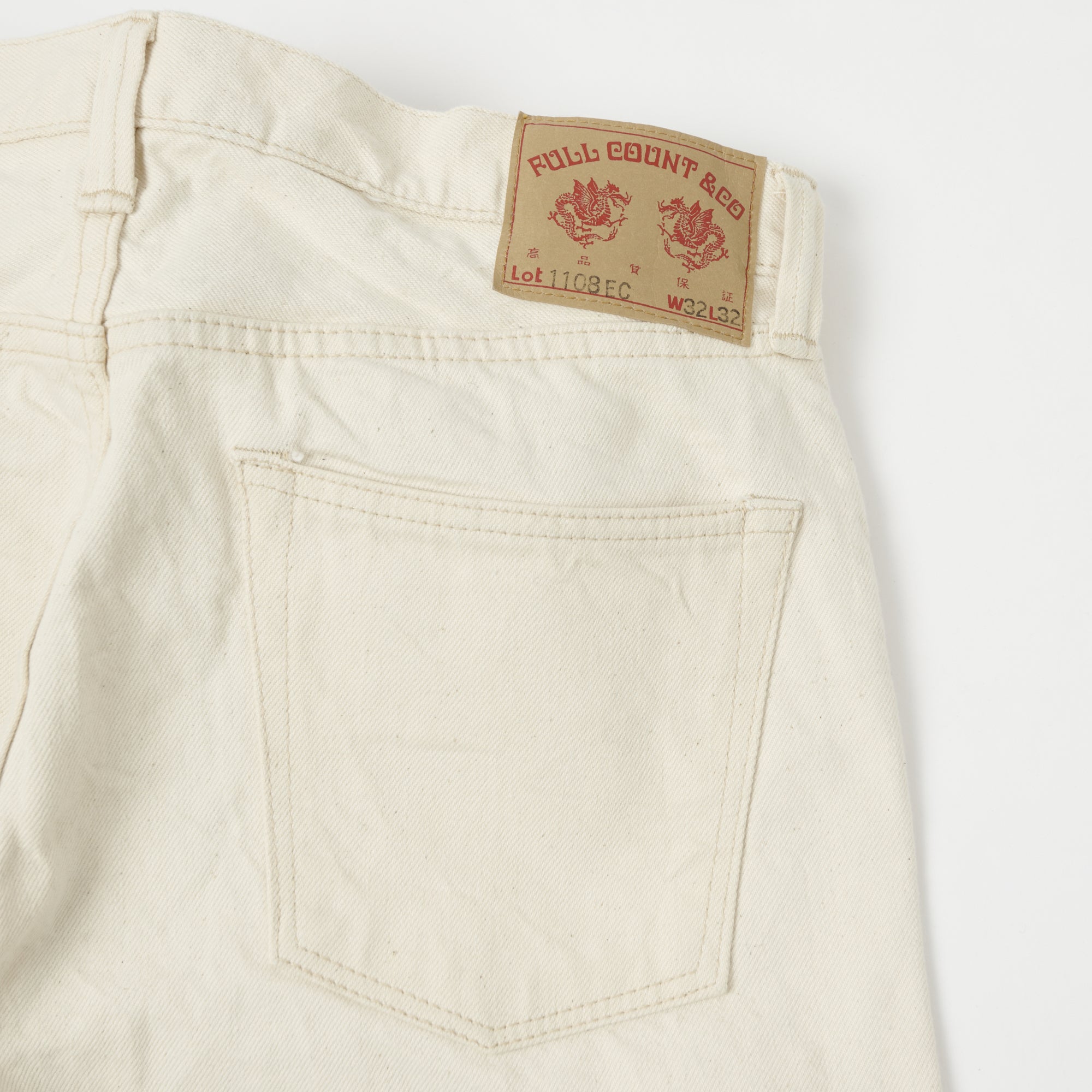 FULLCOUNT 1108 13.7oz Regular Straight Jean - Ecru One Wash