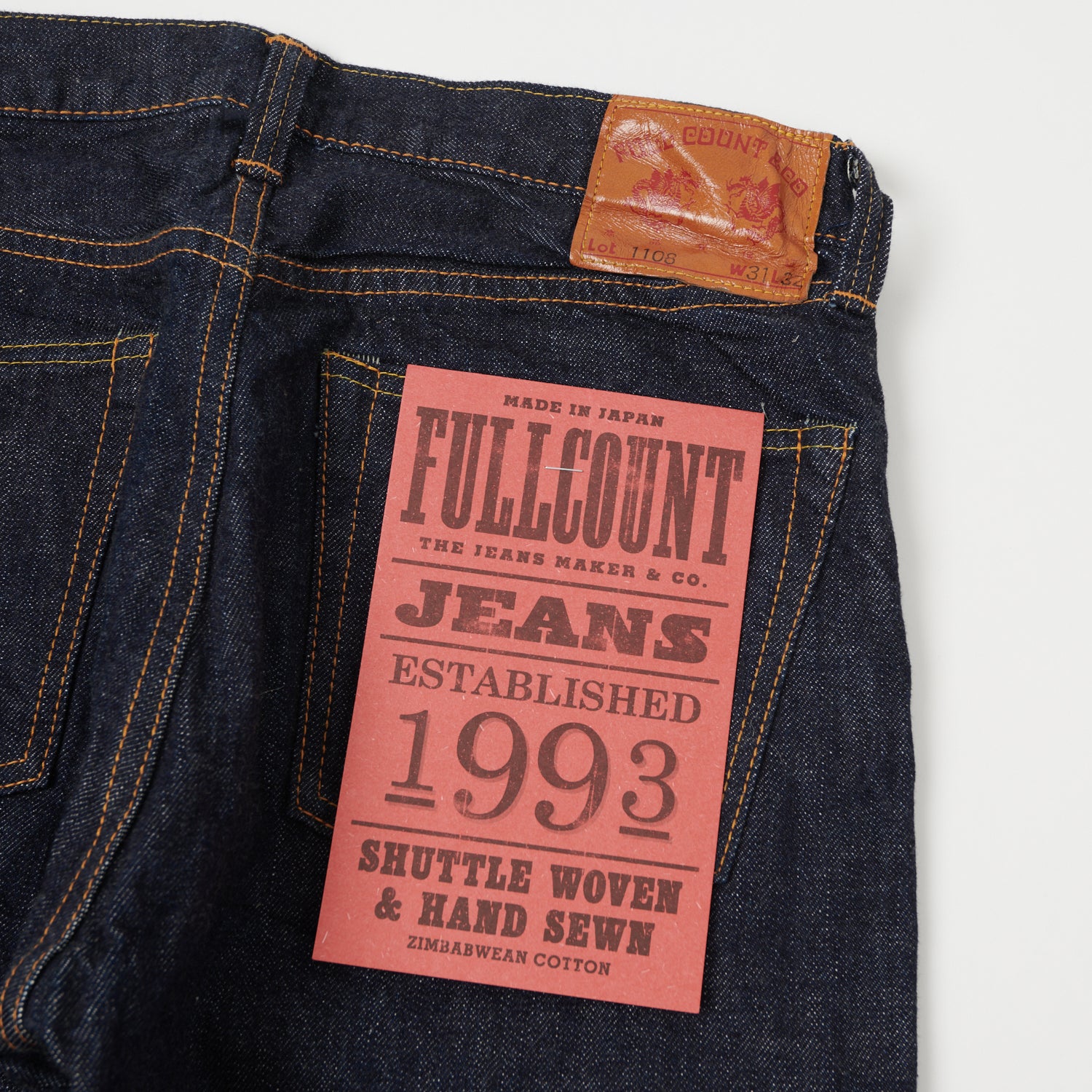 FULLCOUNT 1108 13.7oz Regular Straight Jean - One Wash