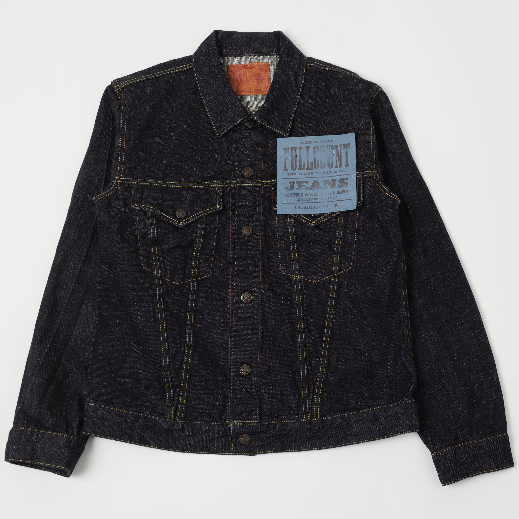 FULLCOUNT 2101XX 15.5oz Type III Denim Jacket - One Wash