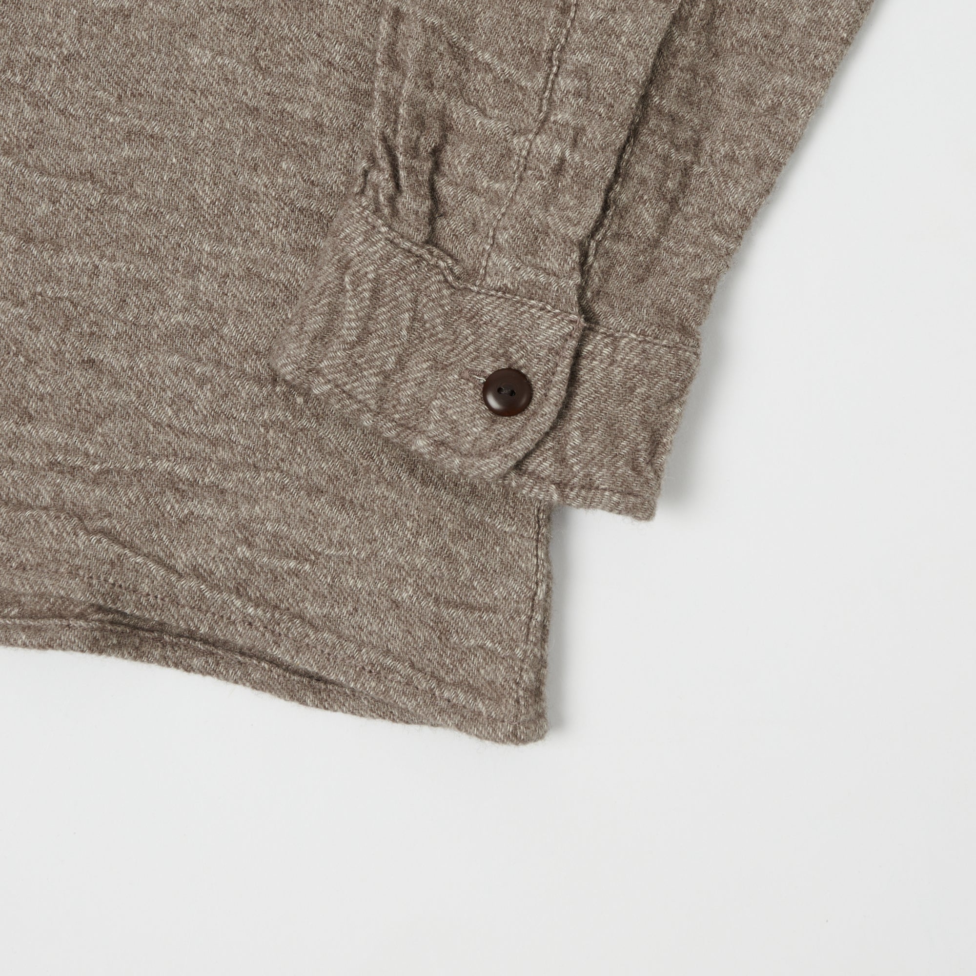 FULLCOUNT 4057 Wool Linen Shirt - Brown