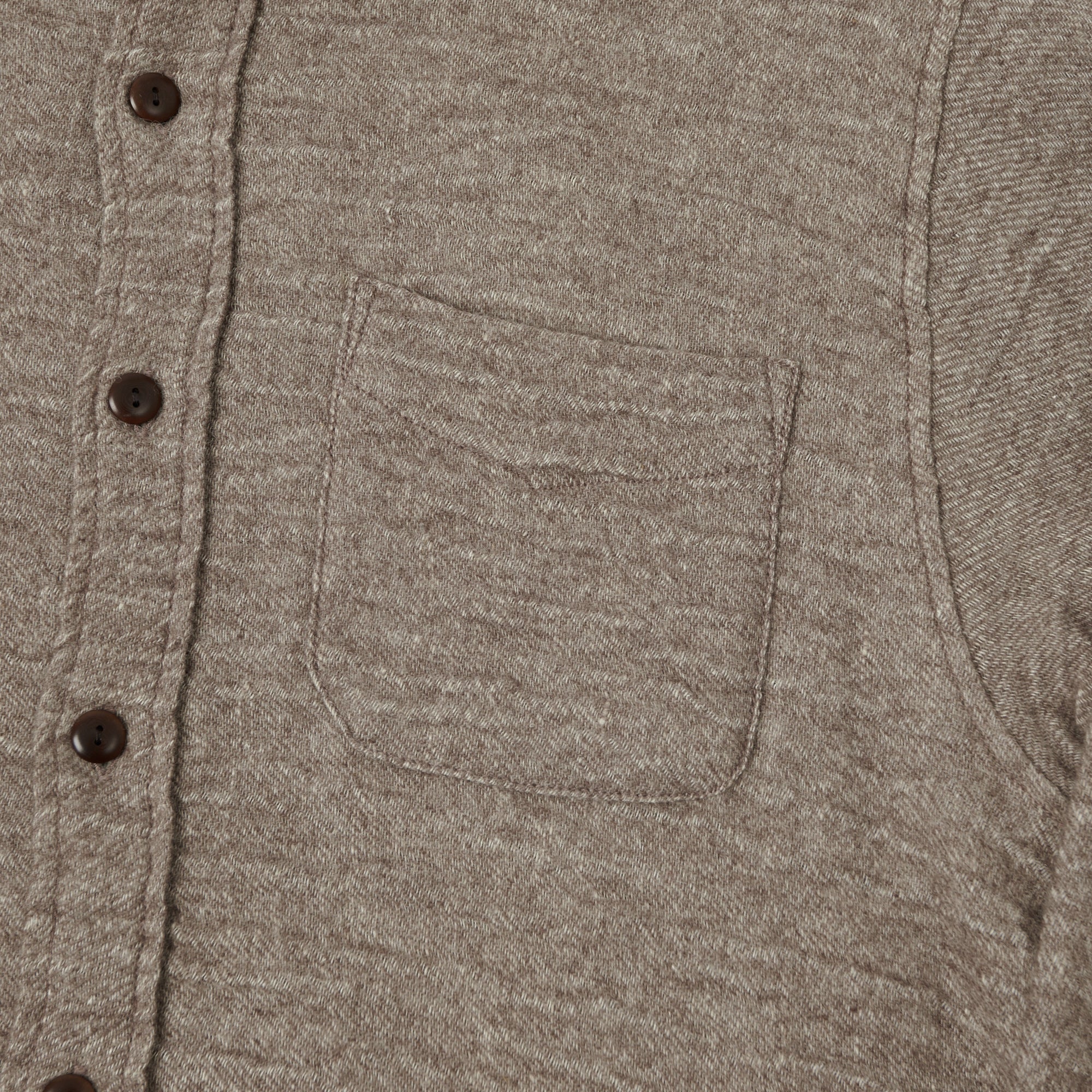 FULLCOUNT 4057 Wool Linen Shirt - Brown