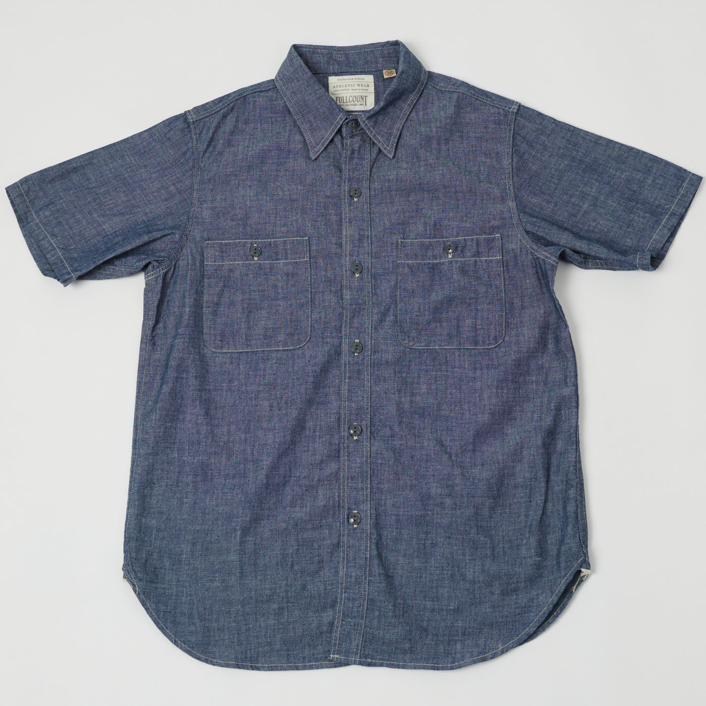 FULLCOUNT 4821 5oz Chambray Work Shirt - Indigo Blue