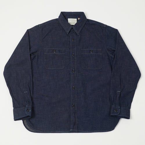 FULLCOUNT 4890 8oz Denim Work Shirt - One Wash