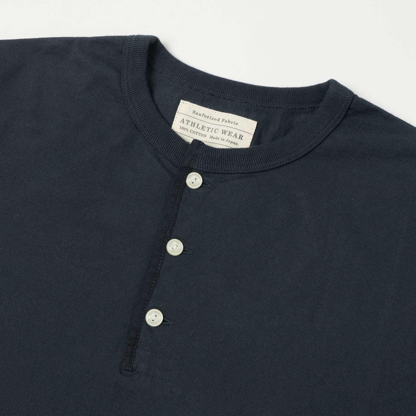 FULLCOUNT 5222H Flat Seam Heavyweight Henley - Ink Black