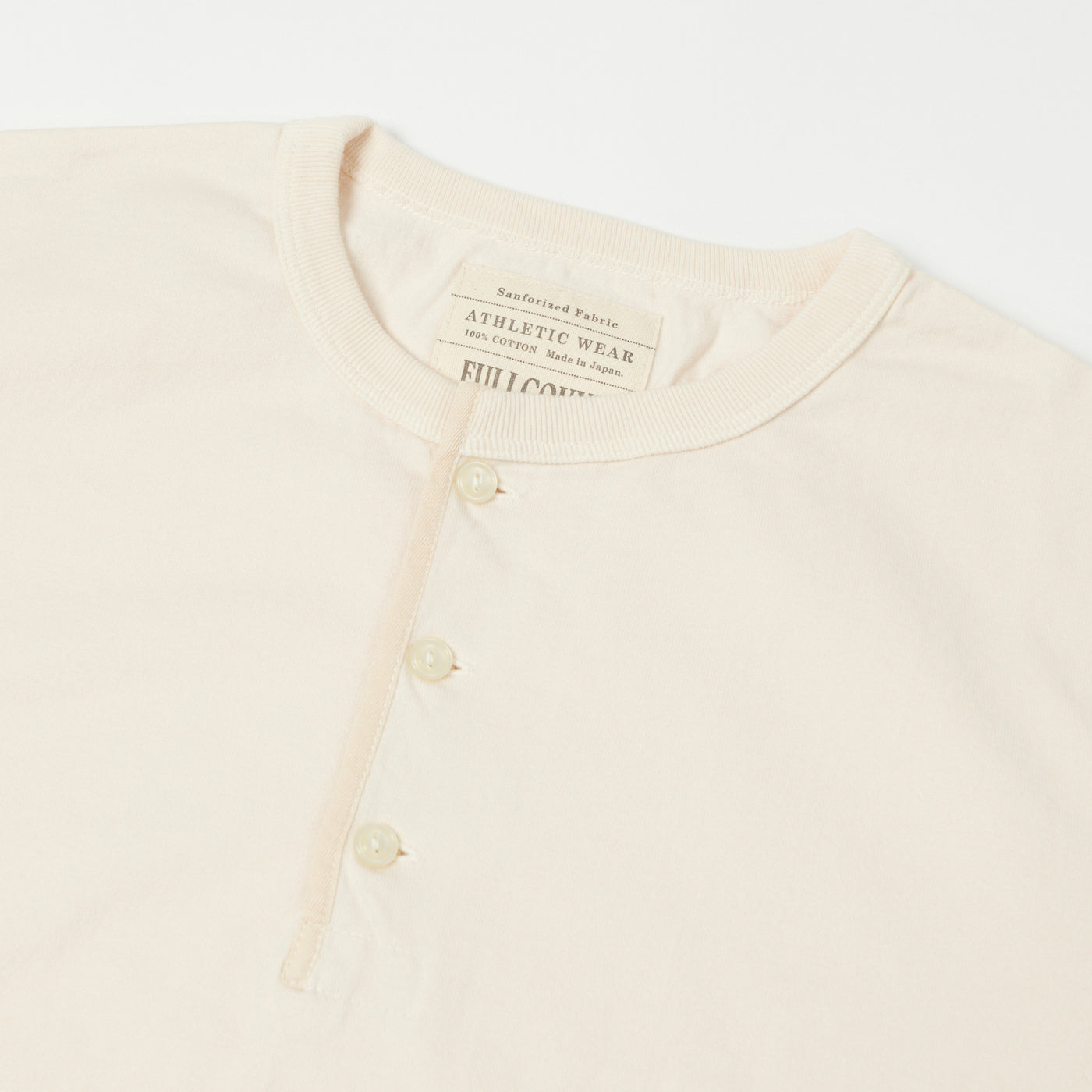 FULLCOUNT 5222H Flat Seam Heavyweight Henley - Ecru