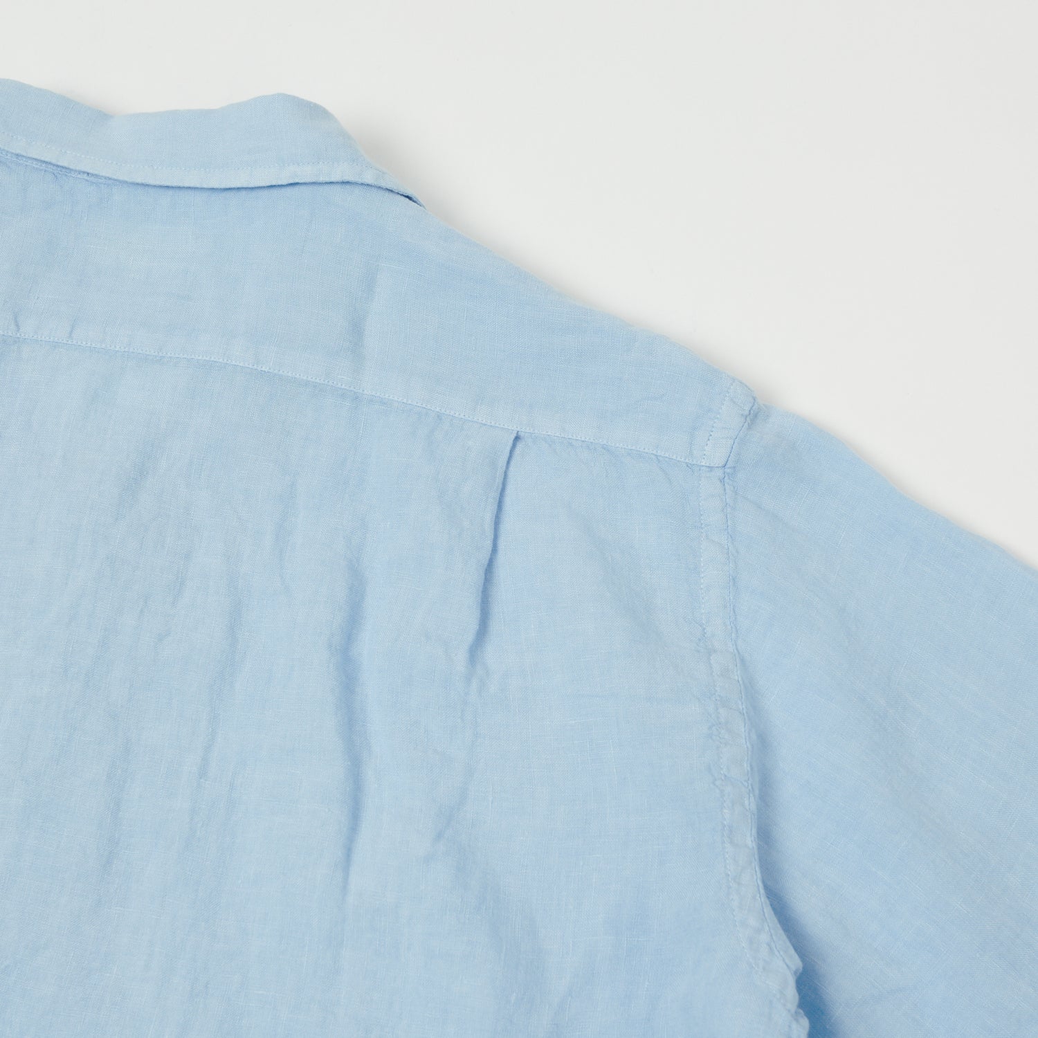 Hartford 'Palm' Camp Collar Linen Shirt - Tie Dye Azur/Nautic Blue