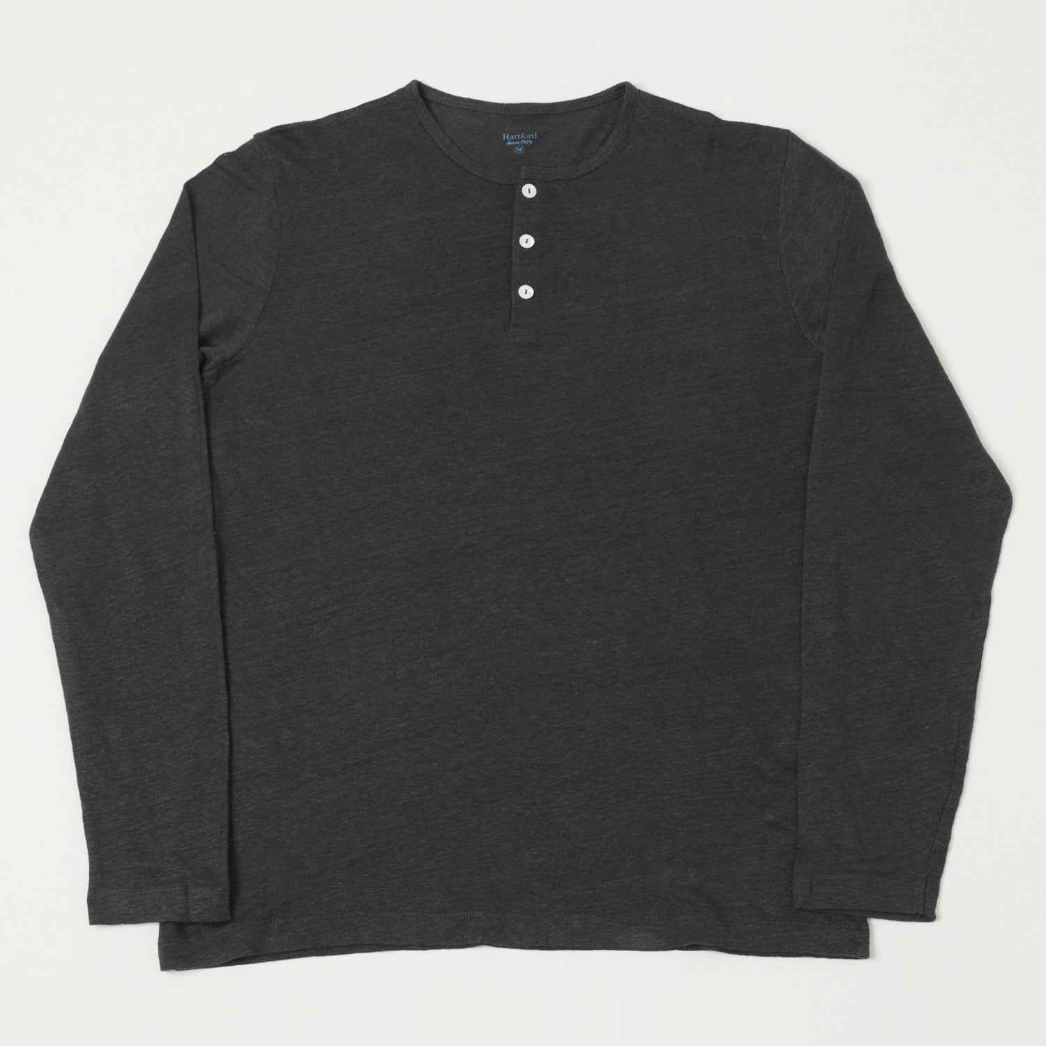 Hartford Linen Henley - Charcoal