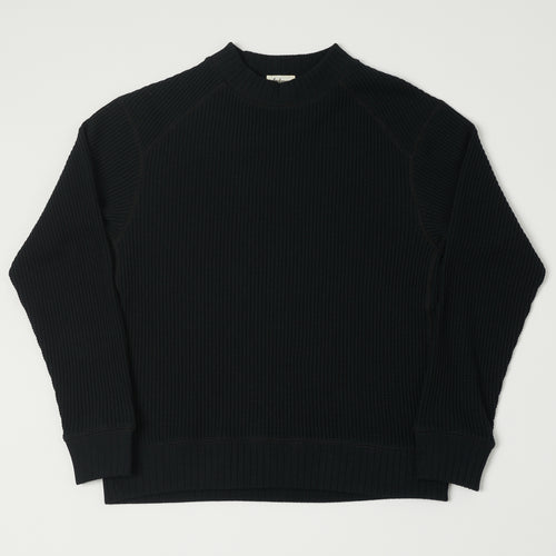 Jackman Midneck Waffle Sweatshirt - Black