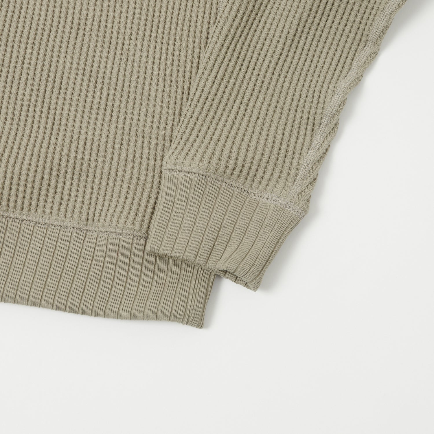 Jackman Midneck Waffle Sweatshirt - Shadow Khaki