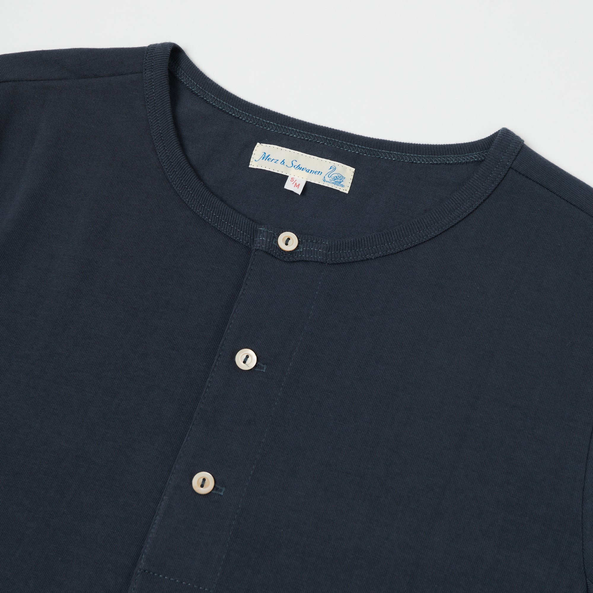 Merz b. Schwanen 207 Short Sleeve Henley - Navy