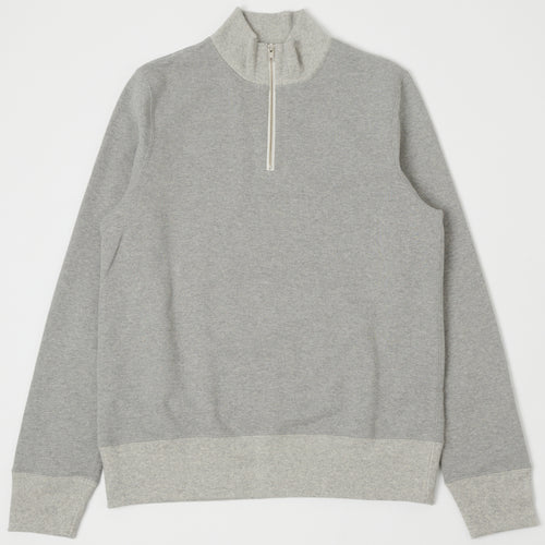 Merz b. Schwanen 343Z Half Zip Sweatshirt - Grey Melange