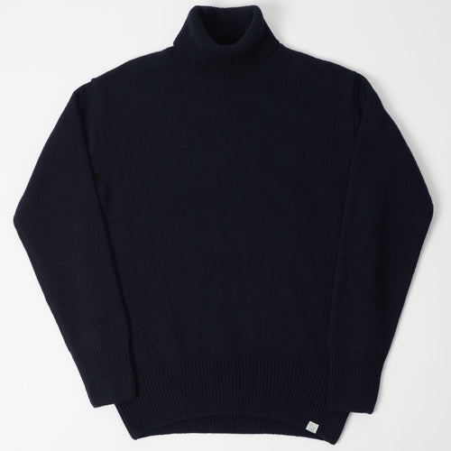Merz b. Schwanen 'Good Basics' Wool Cashmere Knit Turtleneck - Dark Navy