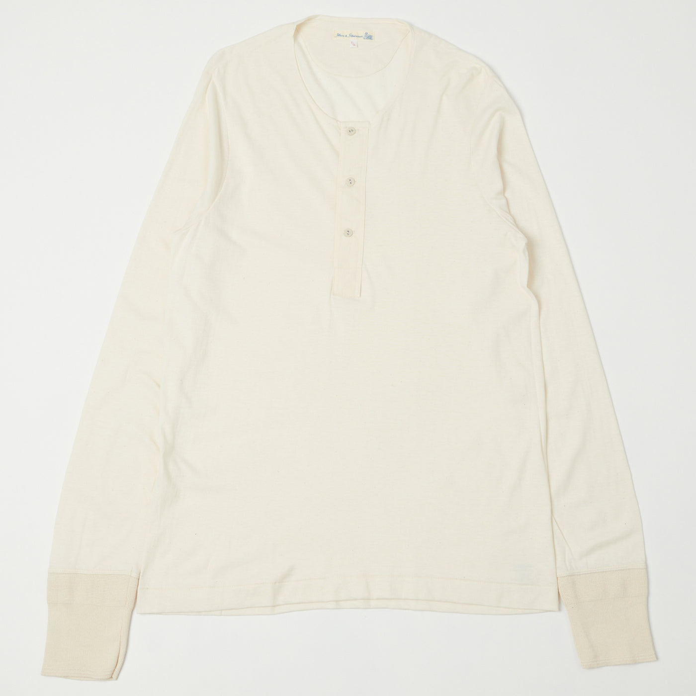 Merz b. Schwanen 102 Lightweight Long Sleeve Henley - Nature