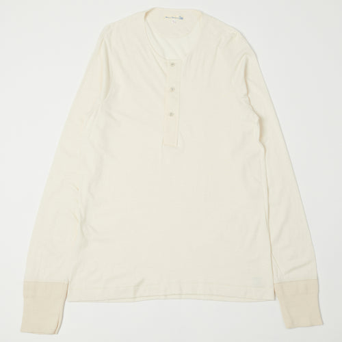 Merz b. Schwanen 102 Lightweight Long Sleeve Henley - Nature
