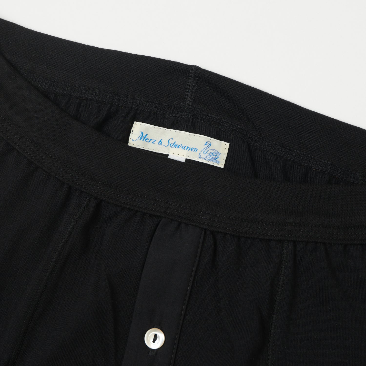 Merz b. Schwanen 255 Button Fly Boxer Brief - Deep Black
