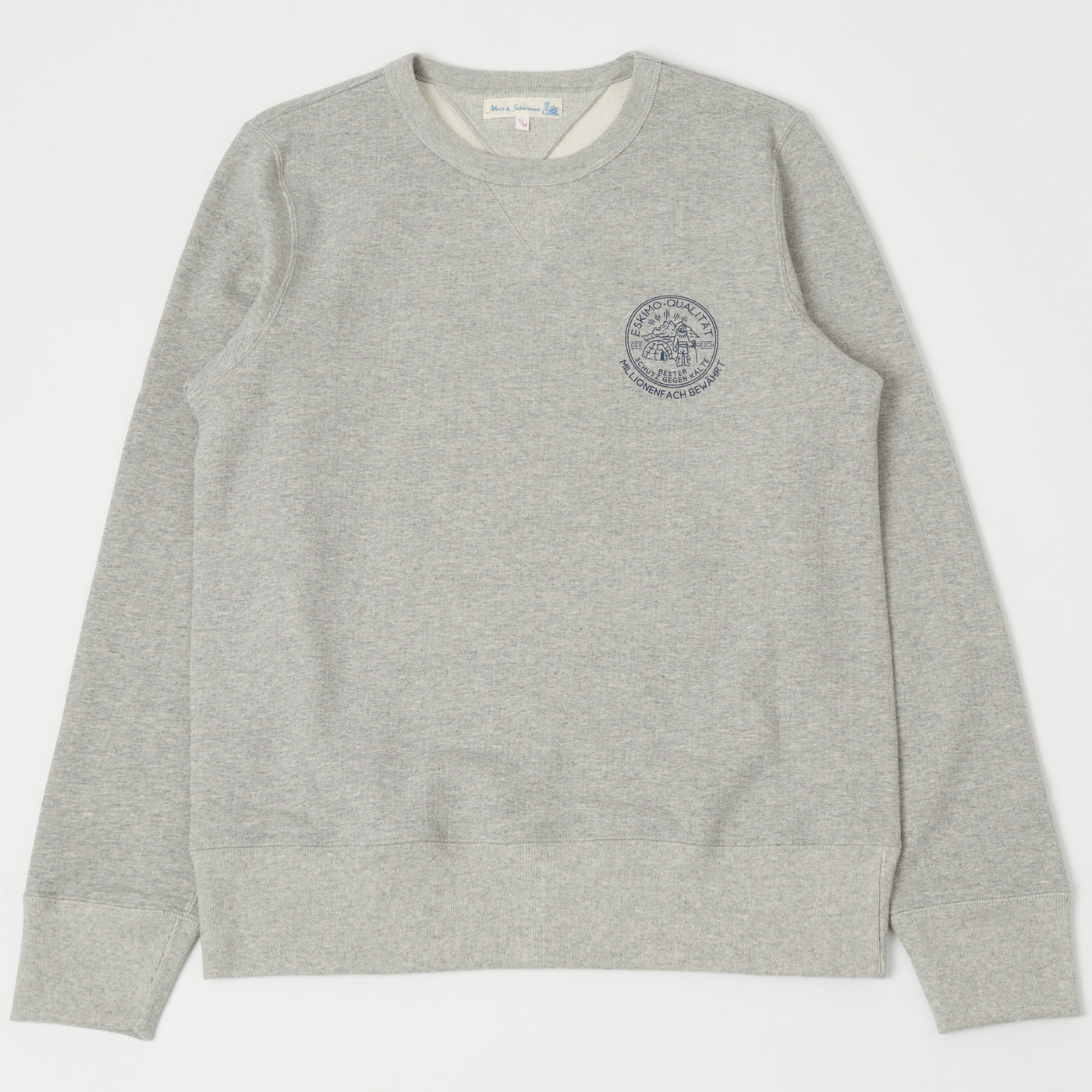 Merz b. Schwanen 344 Eskimo Print Sweatshirt - Grey Melange