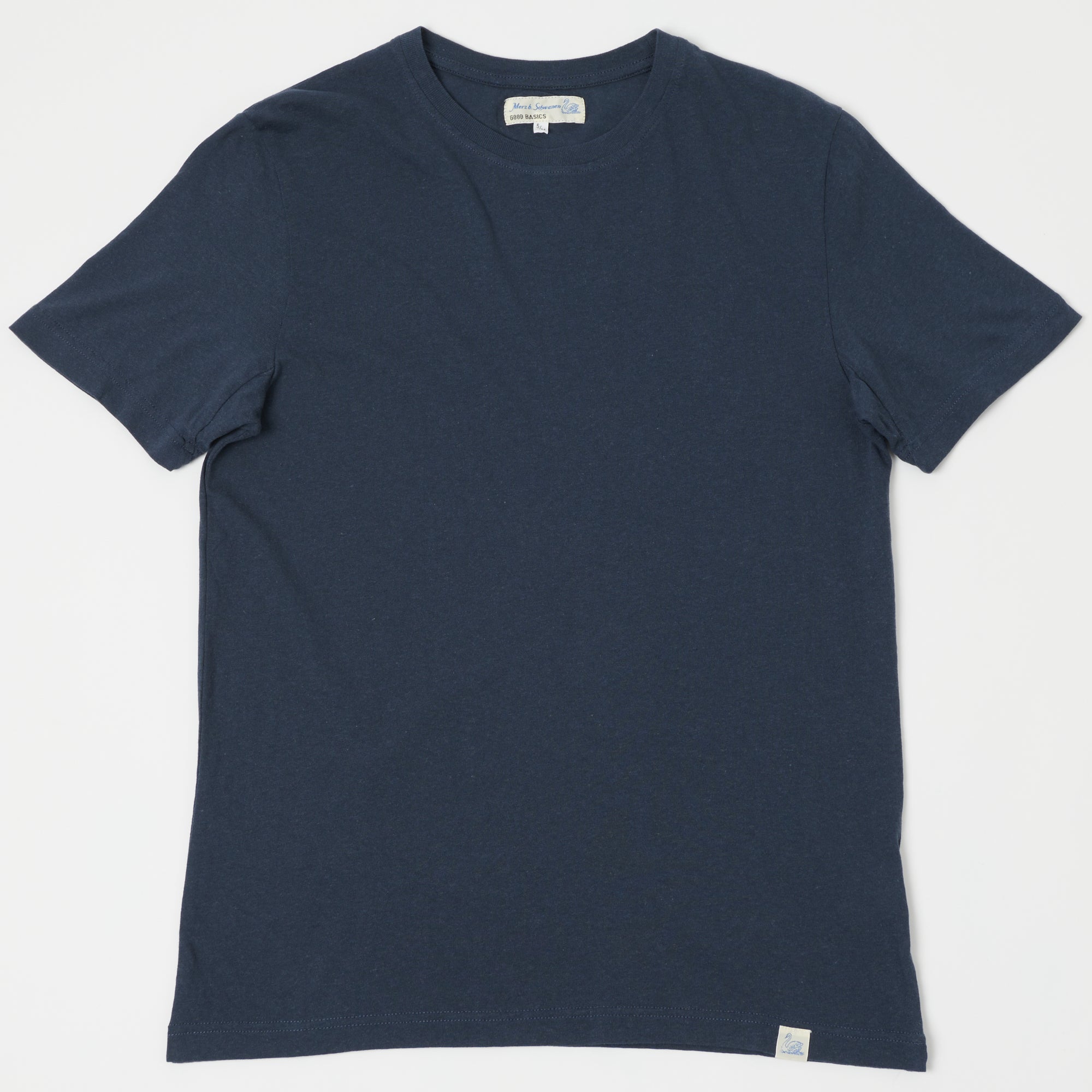 Merz b. Schwanen 'Good Basics' Vintage Wash T-Shirt - Denim Blue