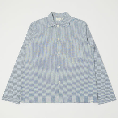 Merz b. Schwanen 'Good Basics' Pyjama Top - Denim Blue/Natural