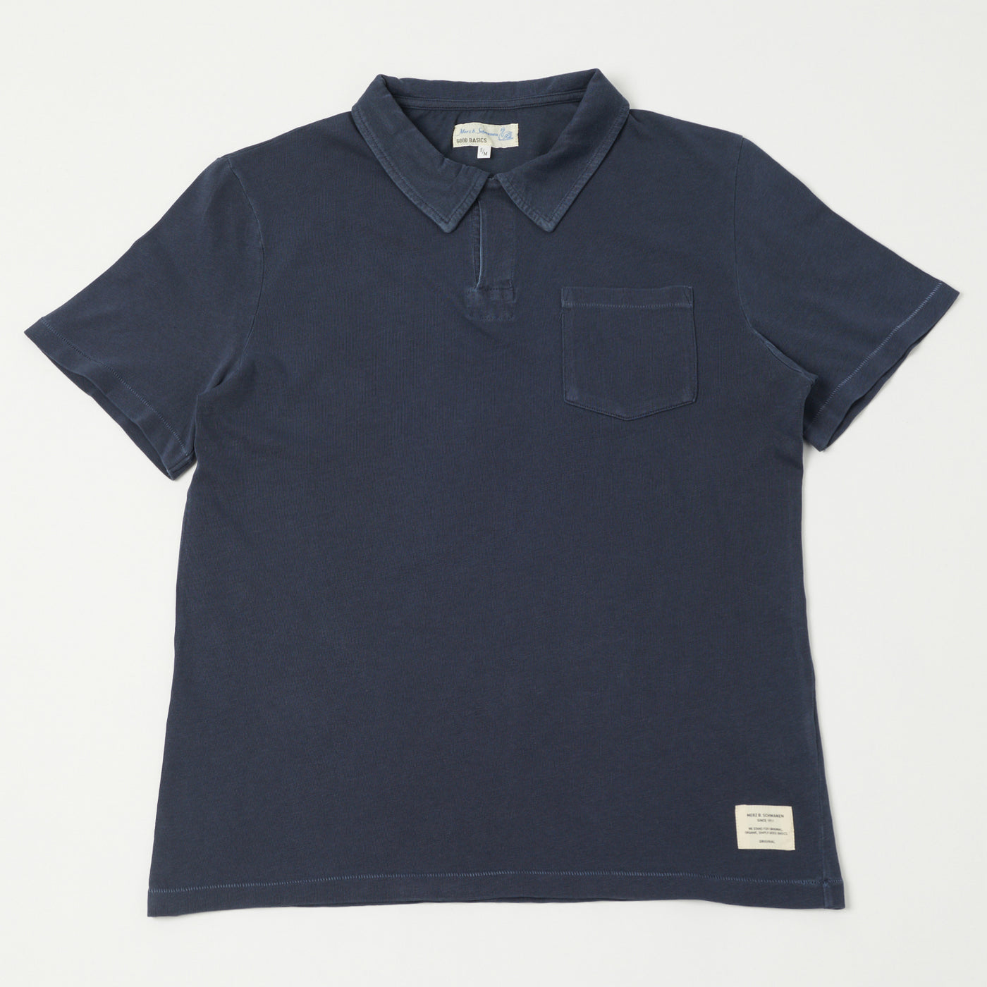 Merz b. Schwanen 'Good Basics' Polo Shirt - Denim Blue