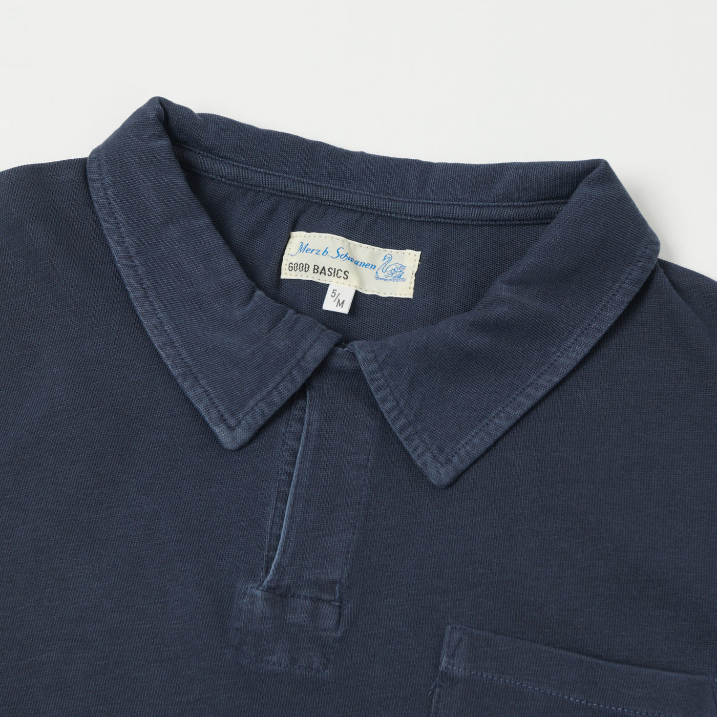 Merz b. Schwanen 'Good Basics' Polo Shirt - Denim Blue