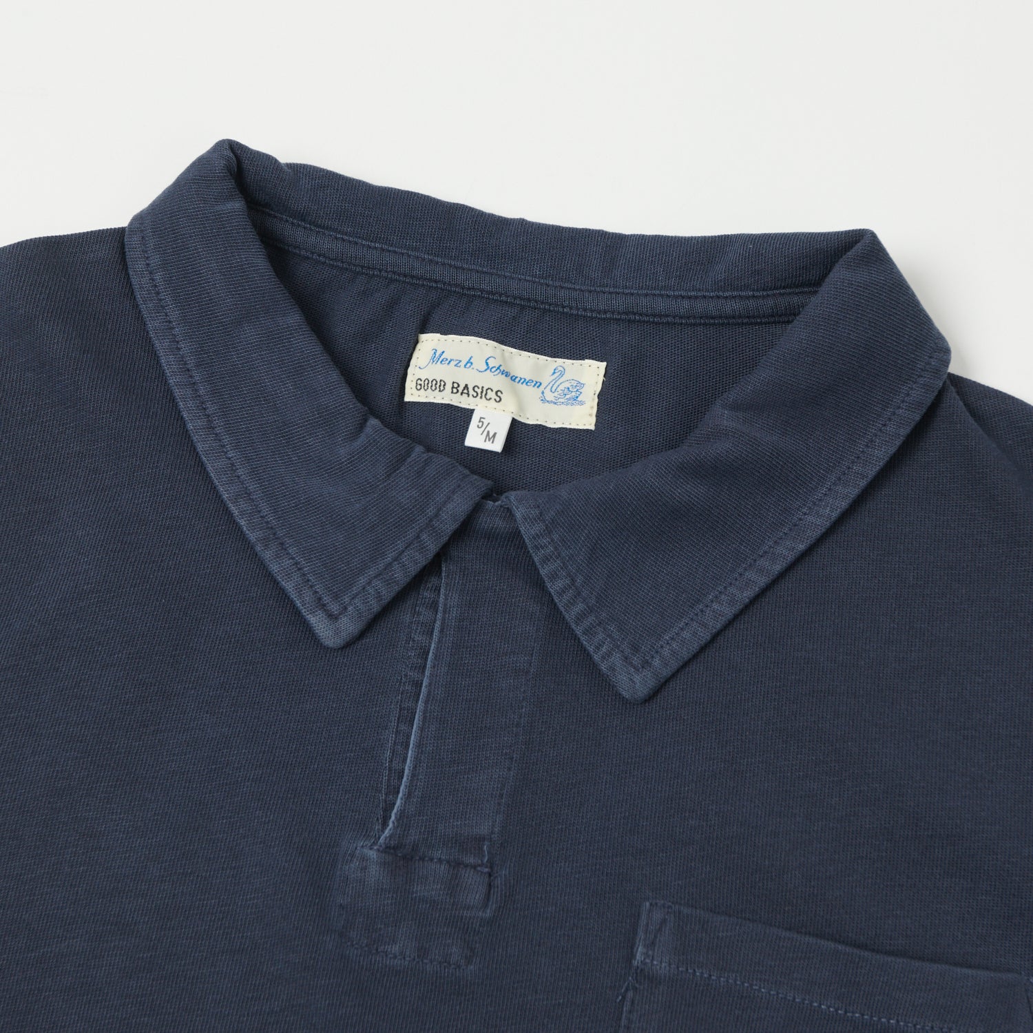 Merz b. Schwanen 'Good Basics' Polo Shirt - Denim Blue