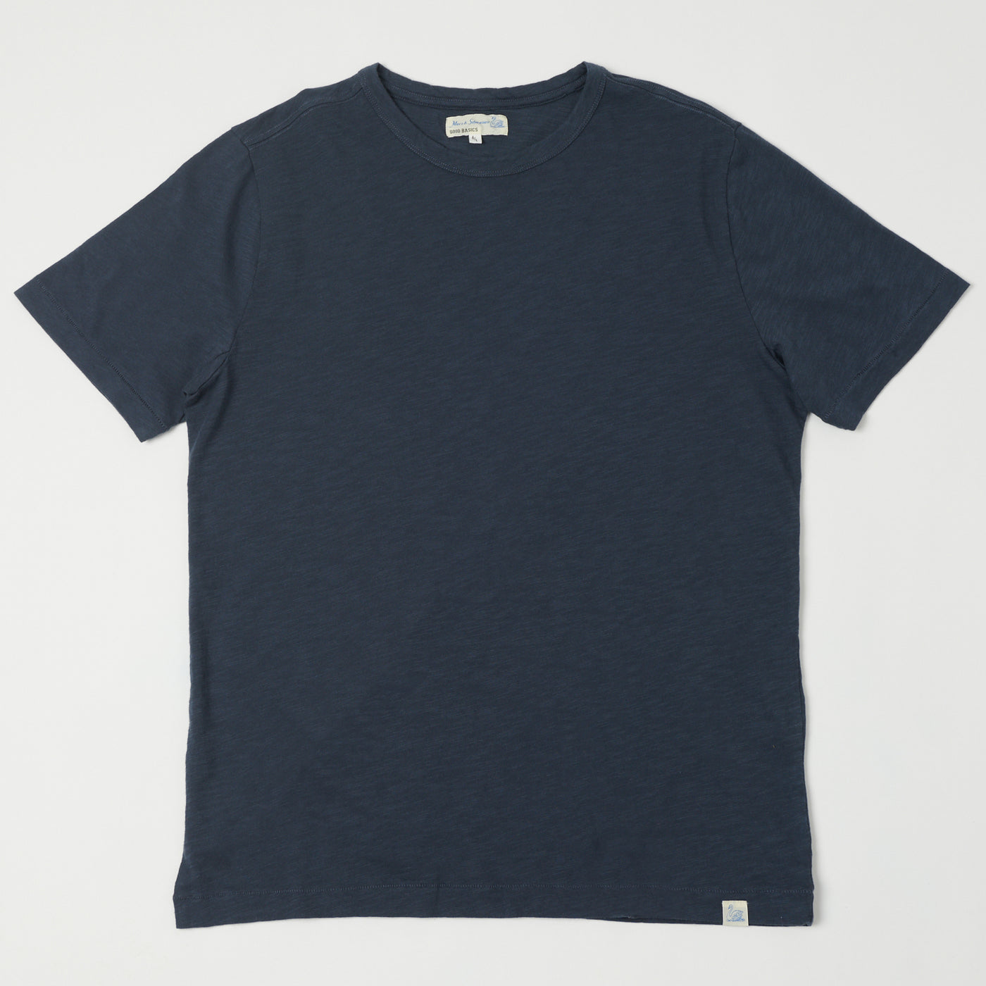 Merz b. Schwanen 'Good Basics' SCT04 Pima Slub Cotton Tee - Denim Blue