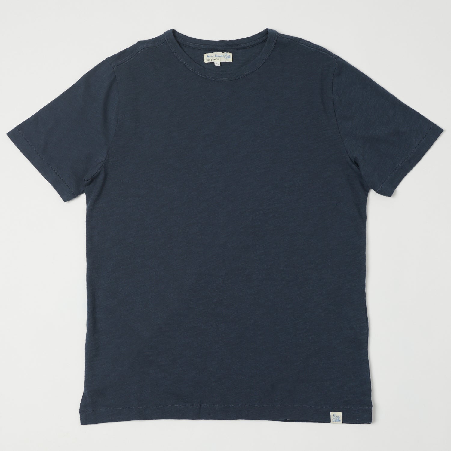 Merz b. Schwanen 'Good Basics' SCT04 Pima Slub Cotton Tee - Denim Blue