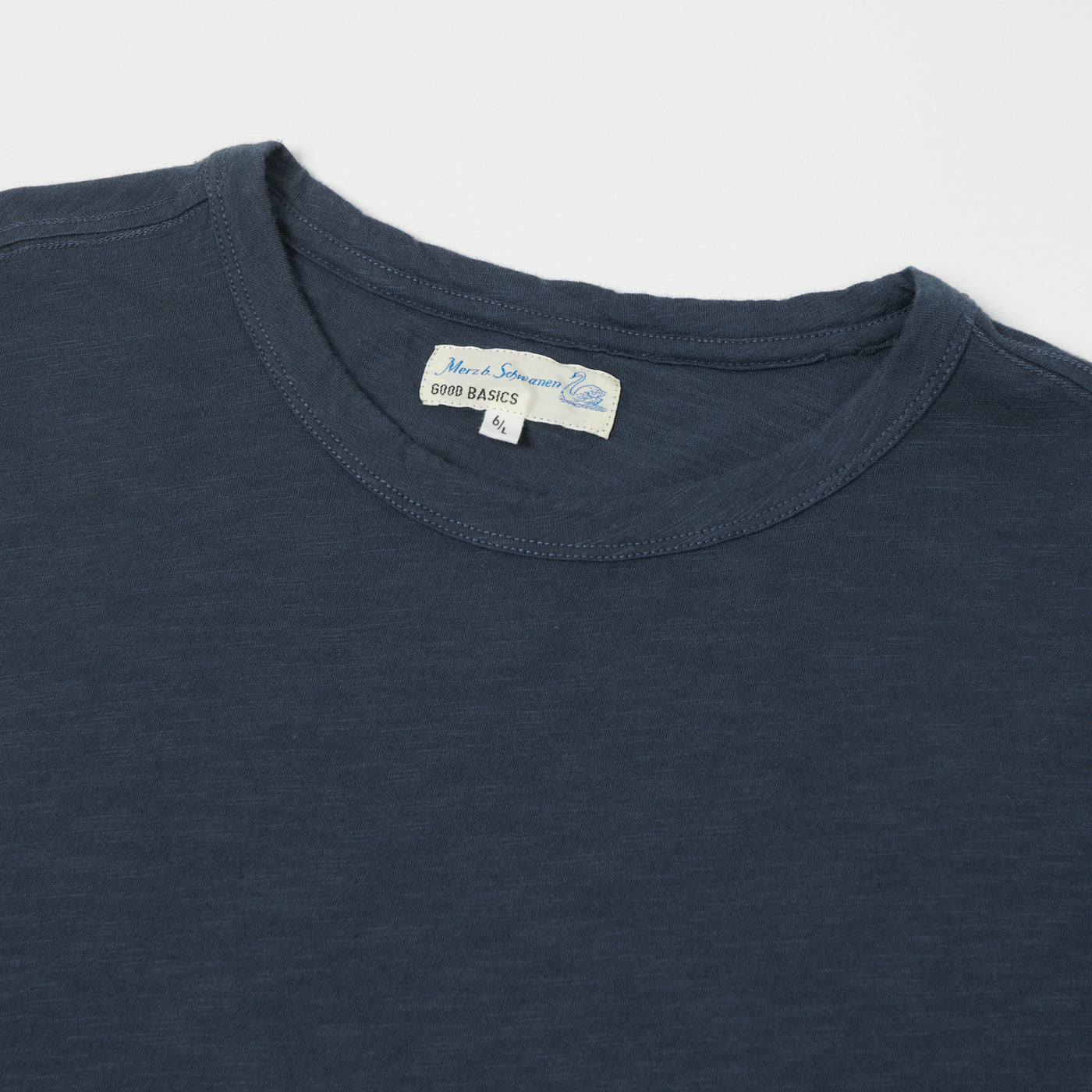 Merz b. Schwanen 'Good Basics' SCT04 Pima Slub Cotton Tee - Denim Blue