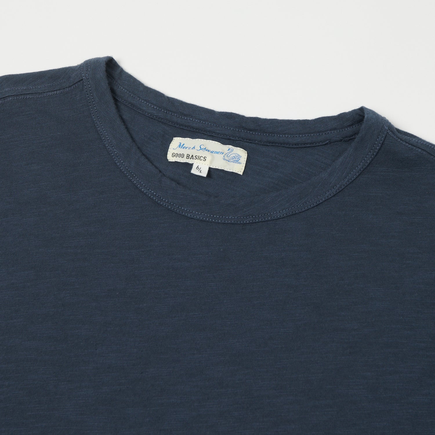 Merz b. Schwanen 'Good Basics' SCT04 Pima Slub Cotton Tee - Denim Blue