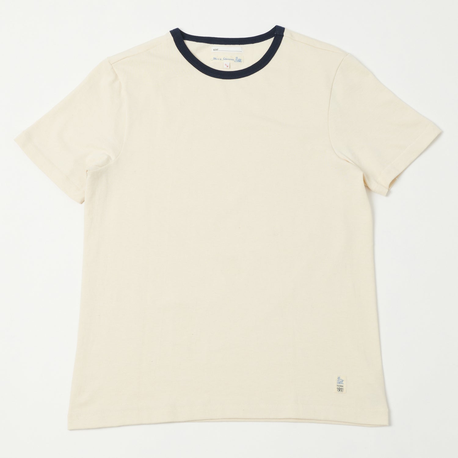 Merz b. Schwanen TR215B Classic Ringer T-Shirt - Nature/Ink Blue