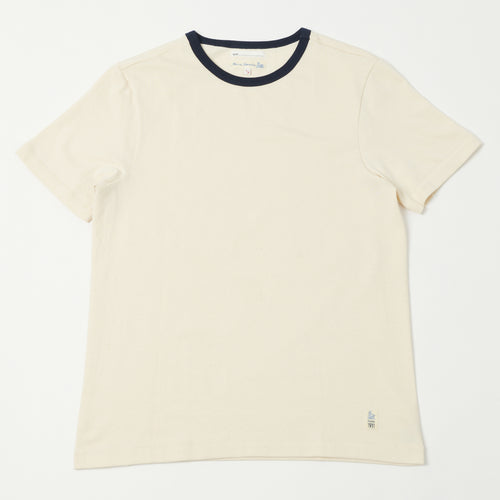 Merz b. Schwanen TR215B Classic Ringer T-Shirt - Nature/Ink Blue
