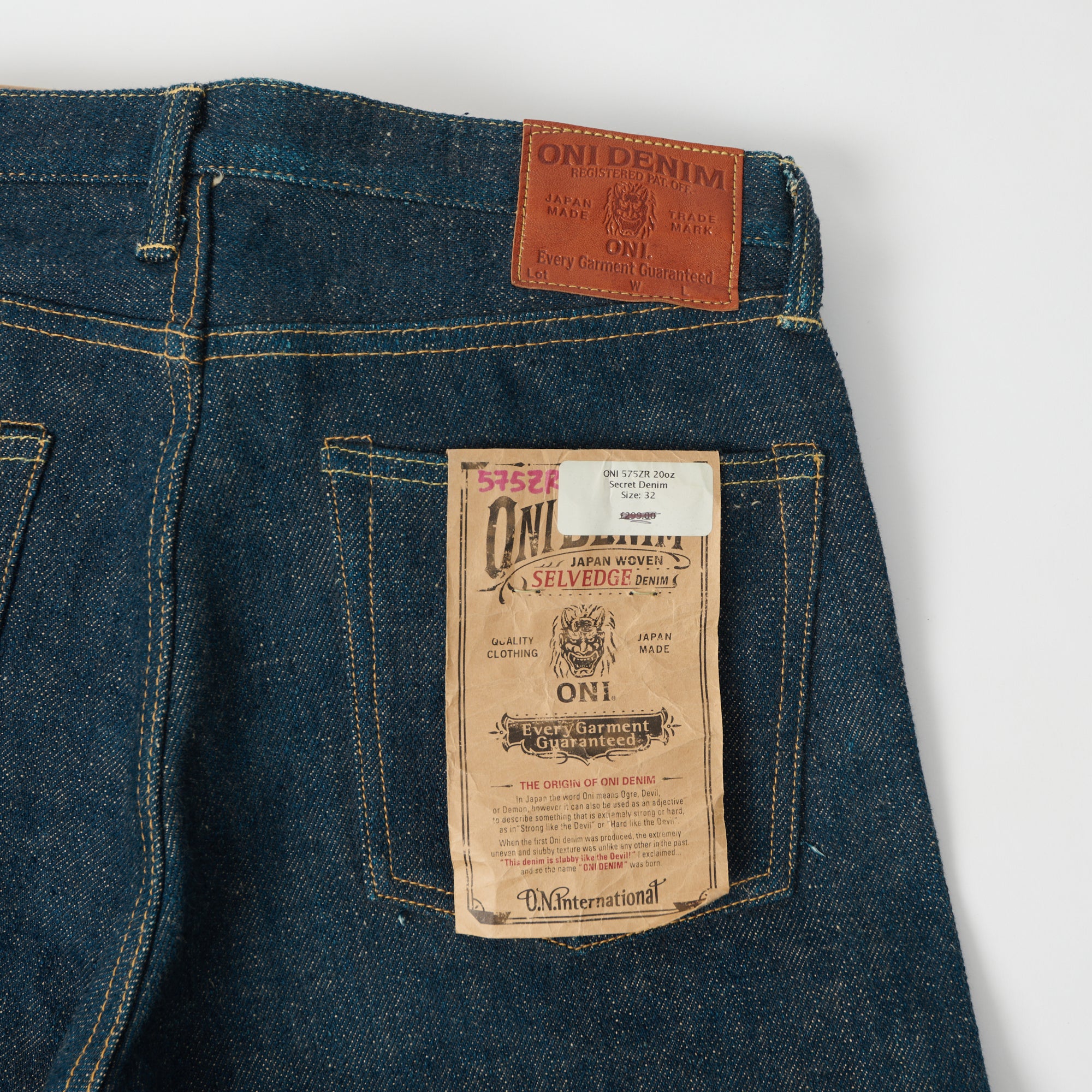 ONI Denim 575ZR Secret Denim 20oz Slim Straight Jean - Raw