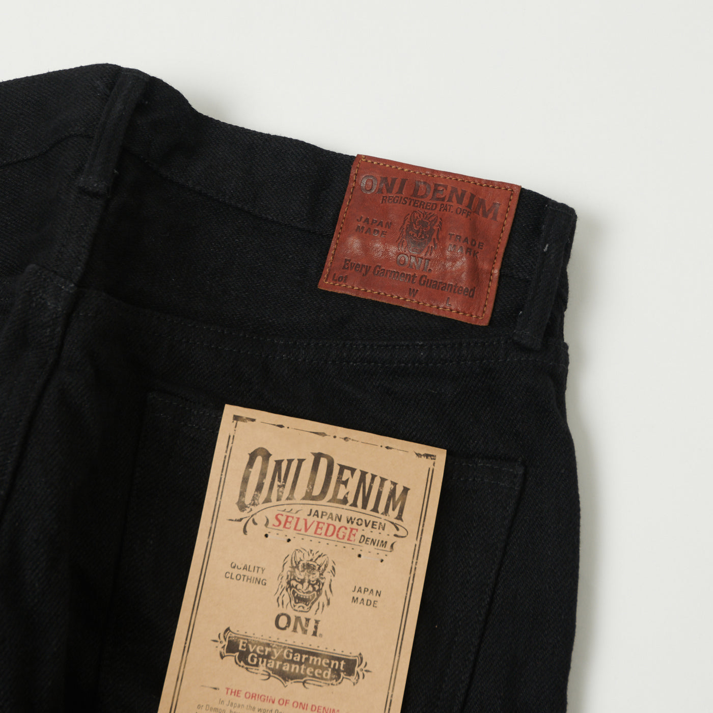 ONI Denim 622ZR-BKBK 20oz Secret Denim Relaxed Tapered Jean - One Wash - Black