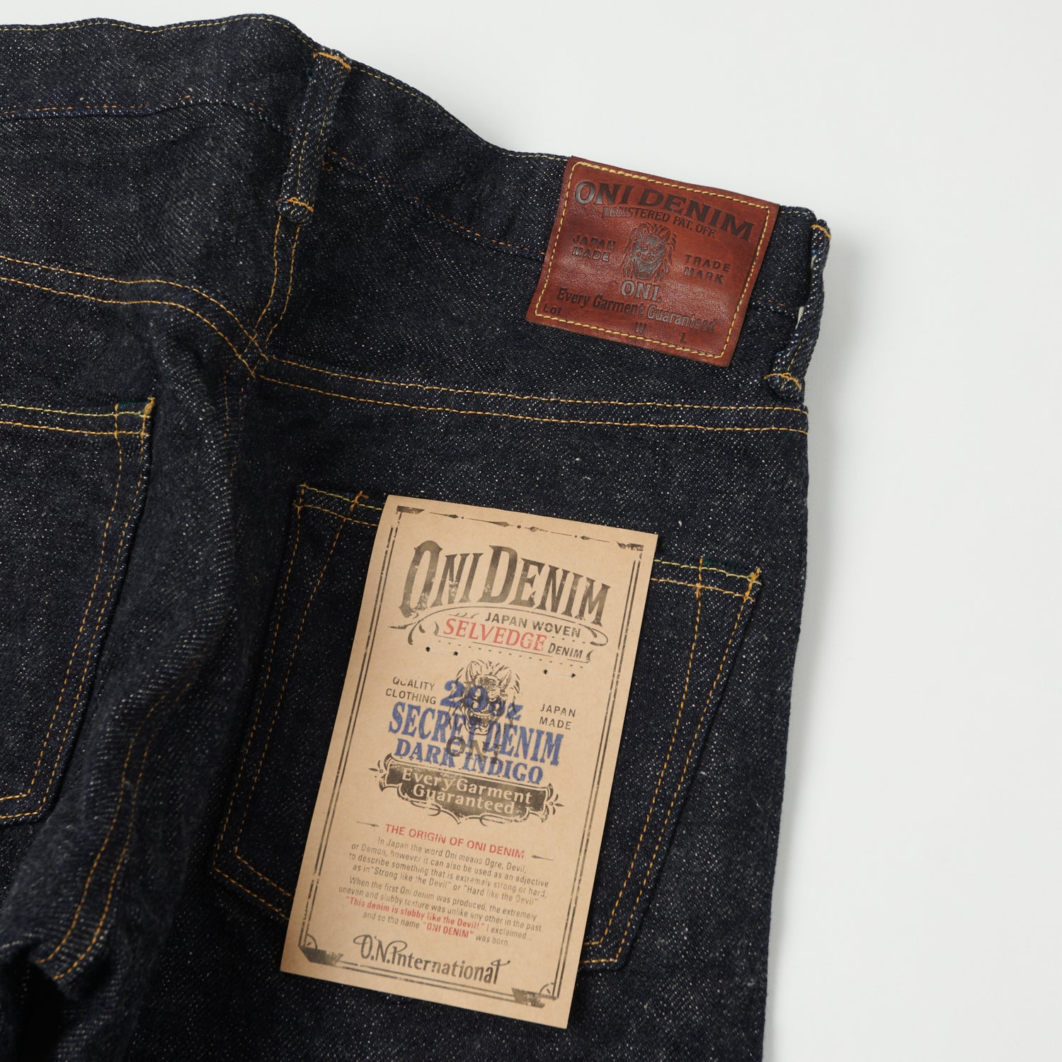 ONI Denim 902-DIZR 20oz 'Dark Indigo Secret Denim' Regular Tapered Jean - One Wash