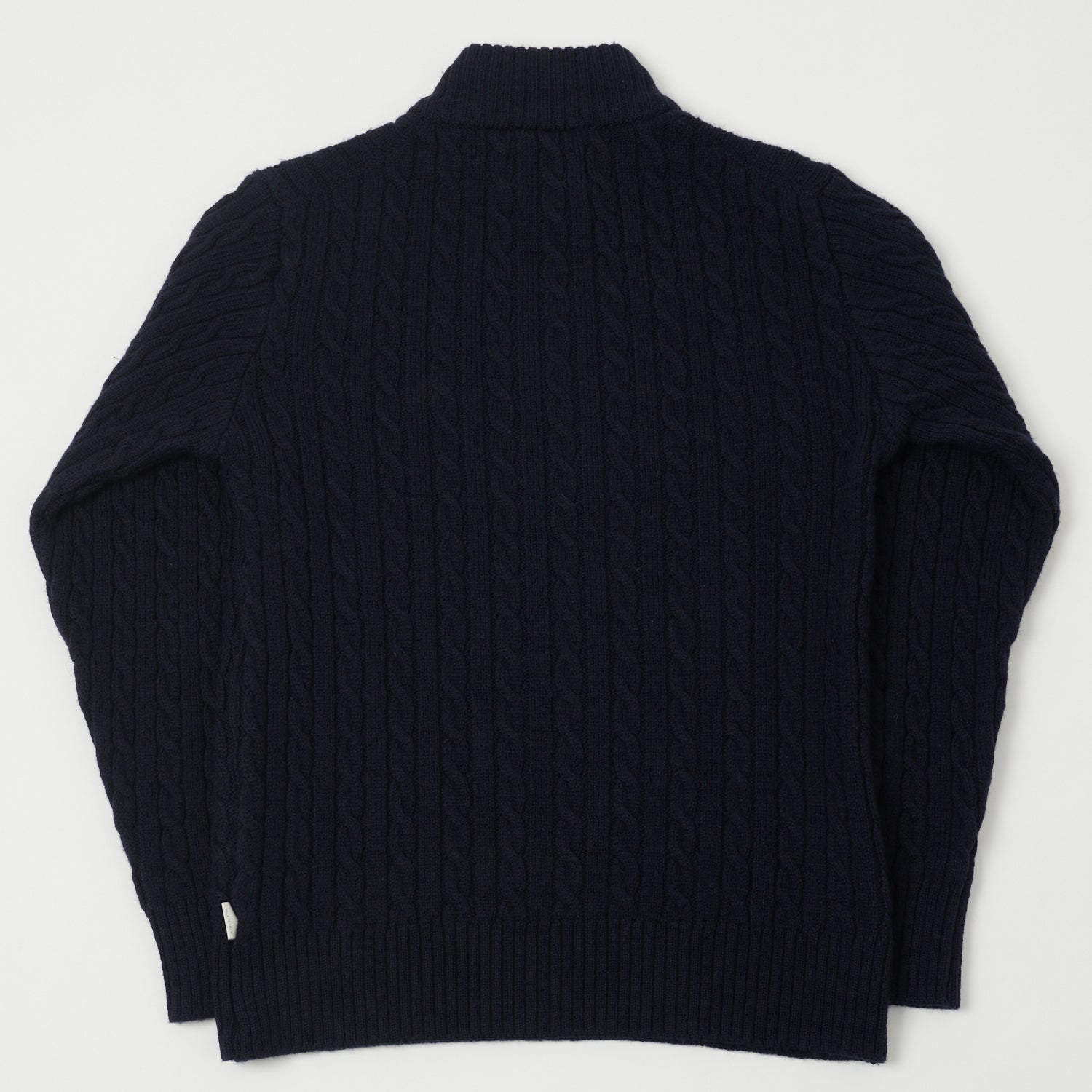 Peregrine Cable Knit Quarter Zip Jumper - Navy