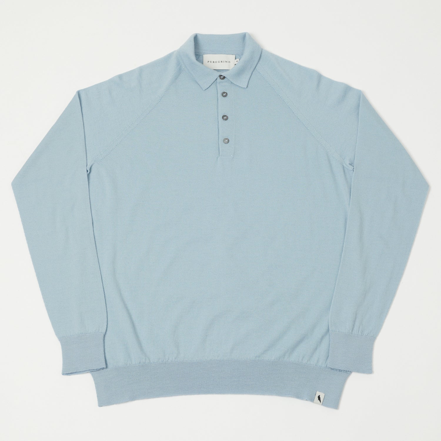 Peregrine Long Sleeve Wool Polo Shirt - Ocean