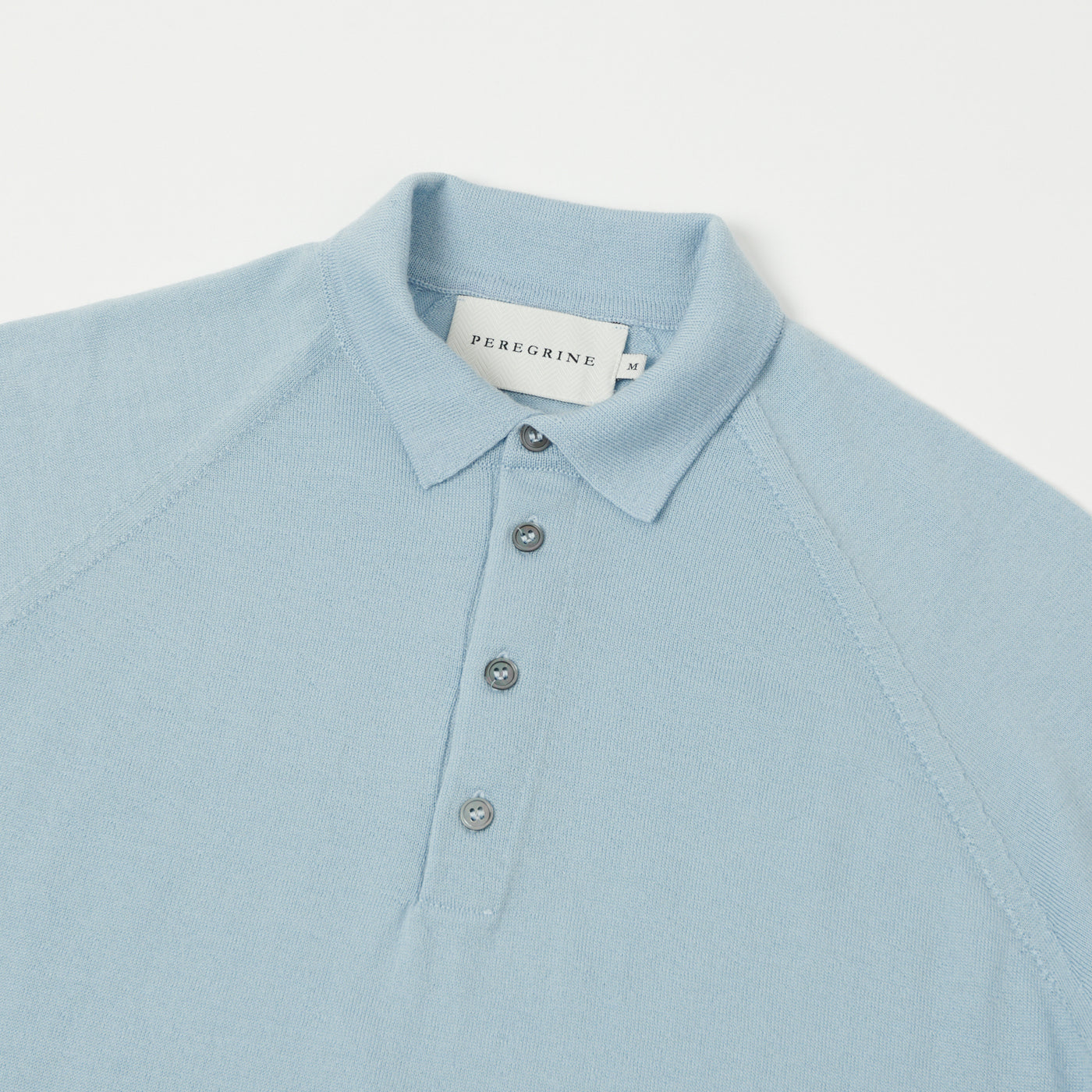 Peregrine Long Sleeve Wool Polo Shirt - Ocean