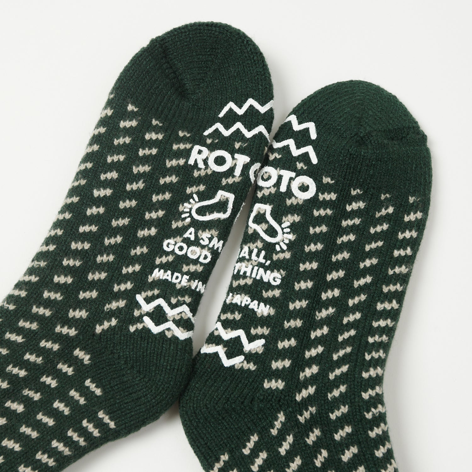 RoToTo Bird's Eye Comfy Room Sock - Green