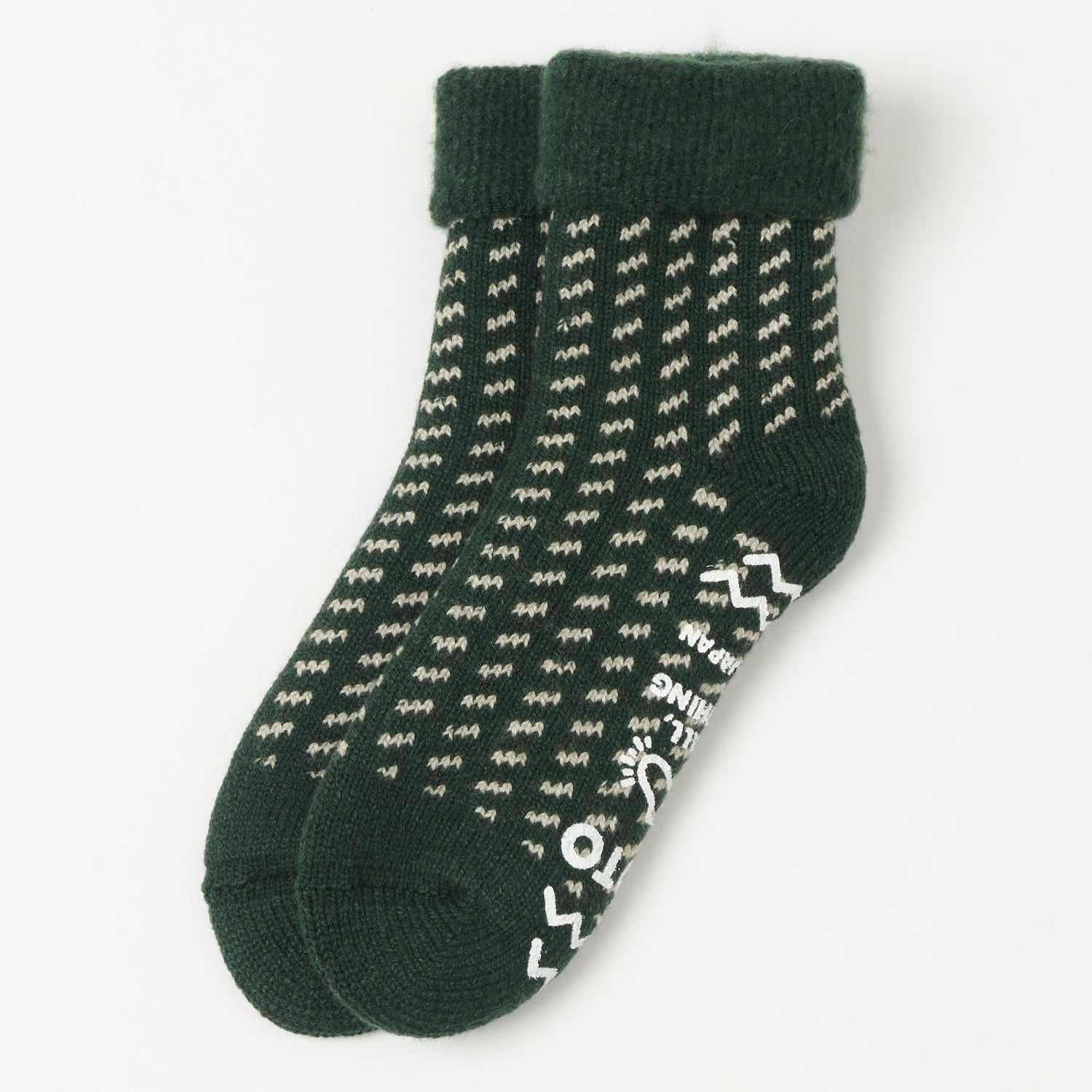 RoToTo Bird's Eye Comfy Room Sock - Green