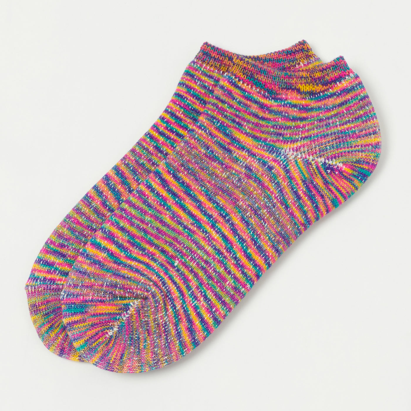 RoToTo Washi Pile Short Sock - Kasuri Rainbow